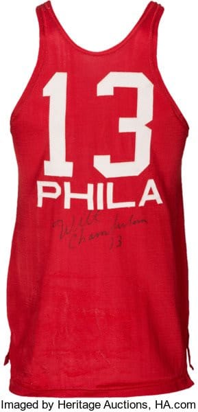 autographed Wilt Chamberlain jersey