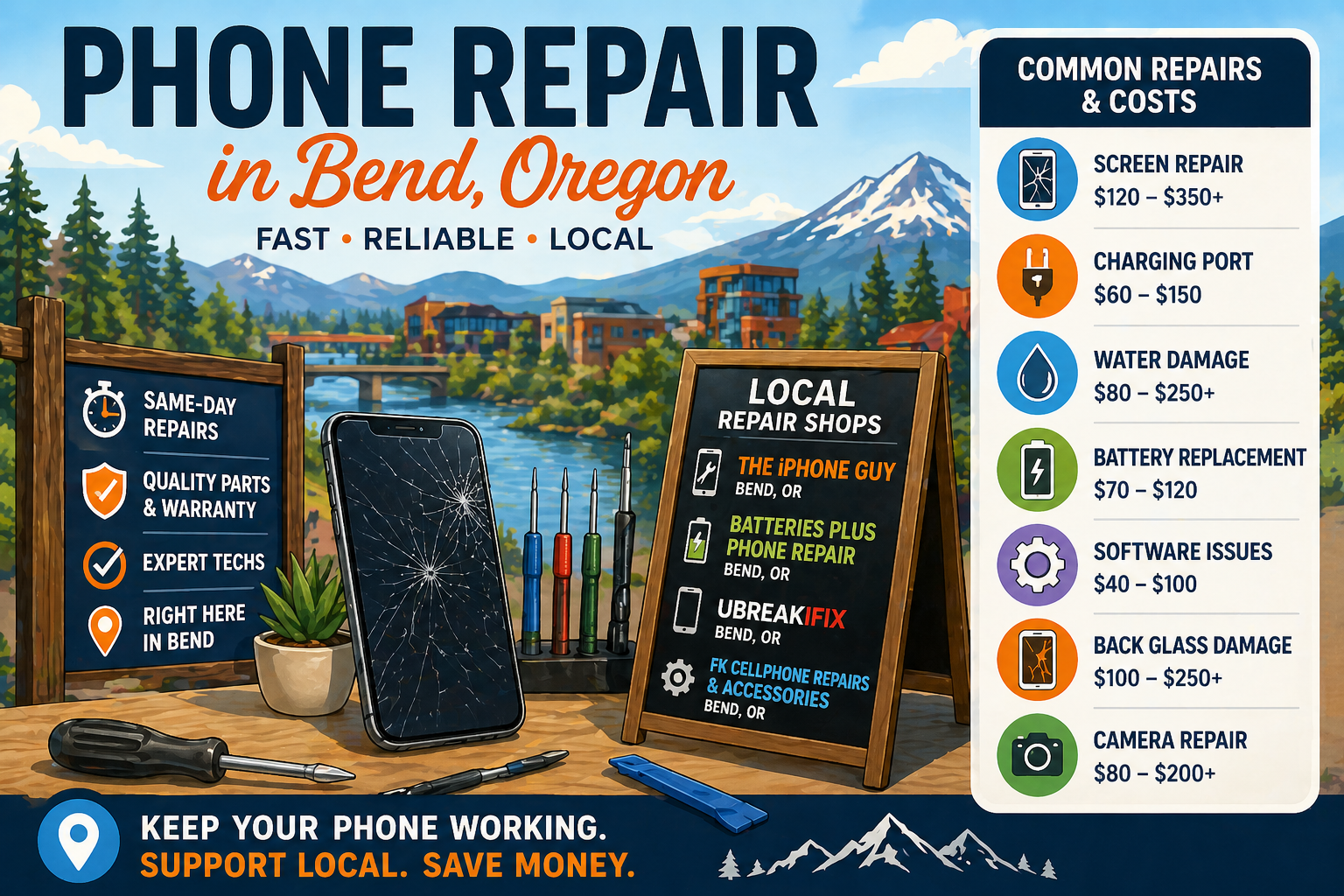 Phone Repair in Bend, Oregon: Costs, Local Shops & Smart Alternatives (2026)