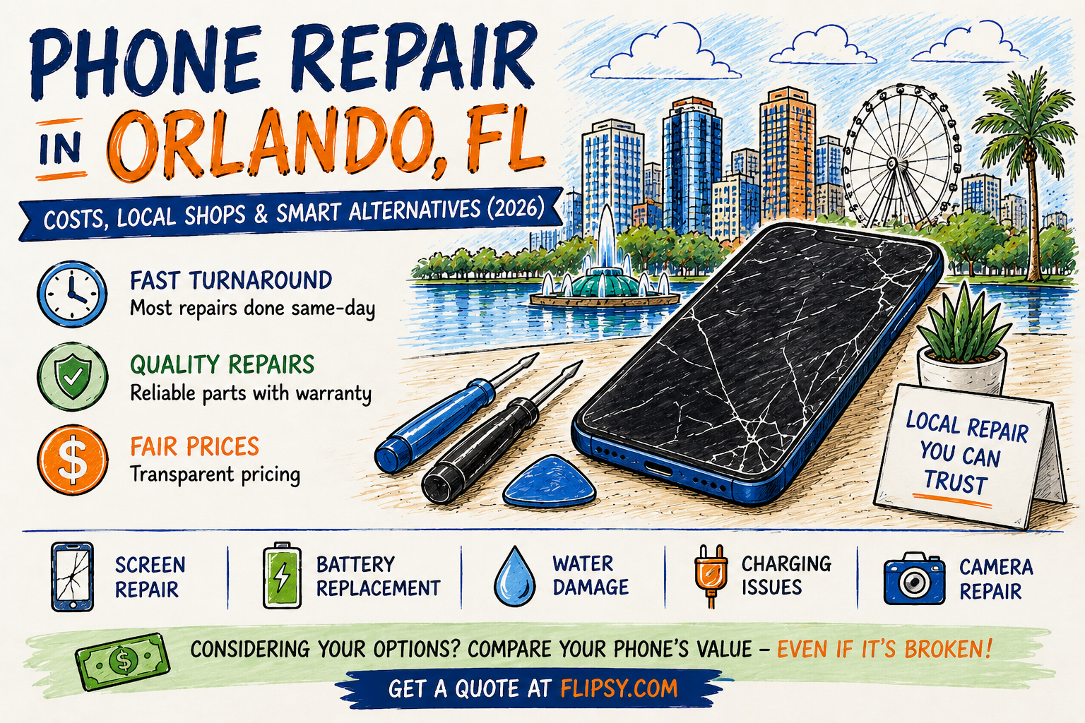 Phone Repair in Orlando, Florida: Costs, Local Shops & Smart Alternatives (2026)